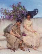 Sir Lawrence Alma-Tadema,OM.RA,RWS An eloquent silence oil painting